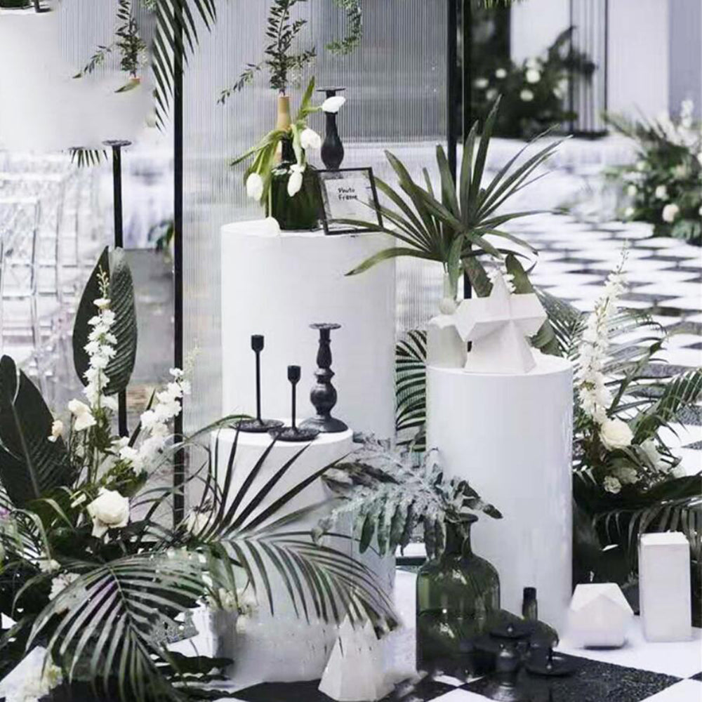 3PCS Display Stand Round Cylinder Pedestal w/ Balloon Set + LED Strip Wedding AU 8