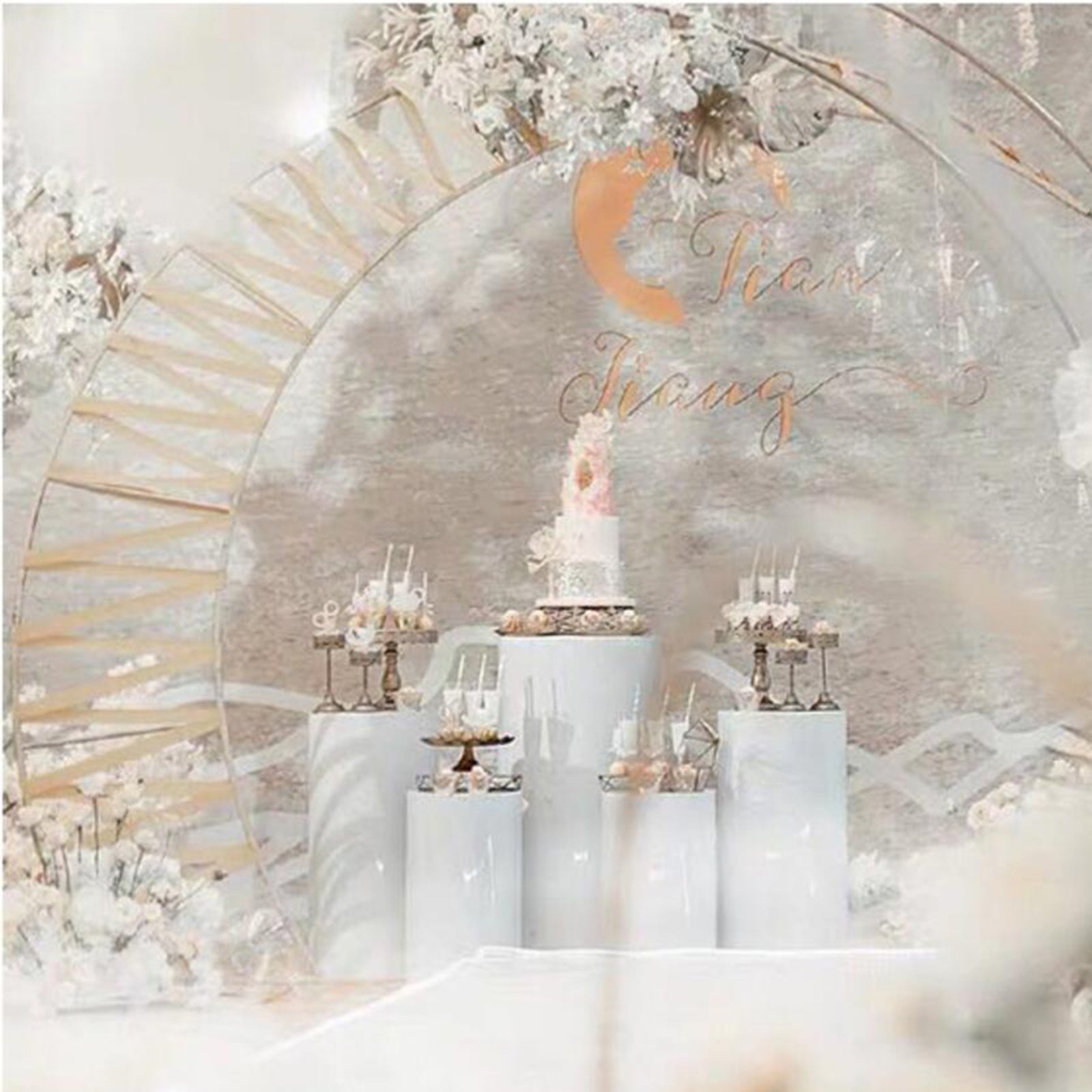 5PCS Round Plinth Cylinder Display Stand Pedestal Wedding Party Shop Display AU 4