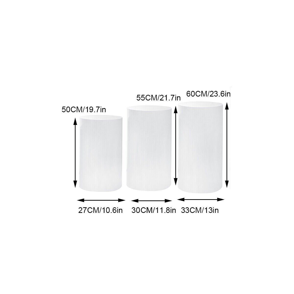 3pcs Round Plinth Cylinder Pedestal Stand Wedding Decor Cake Flower Display 5