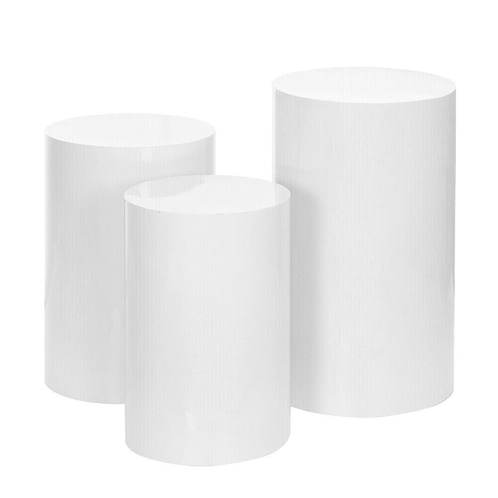 3pcs Round Plinth Cylinder Pedestal Stand Wedding Decor Cake Flower Display 8