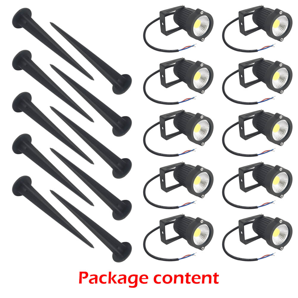 10PCS LED Spotlights Landscape Warm light Lamp Waterproof Outdoor Garden Yard 12V 10