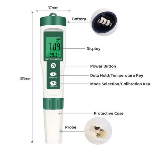 7 in 1 PH Meter Water Quality Monitor Tester Pen and one Bestway Surface Skimmer 5