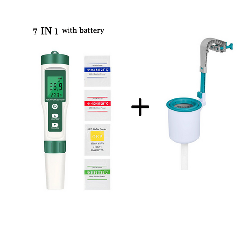 7 in 1 PH Meter Water Quality Monitor Tester Pen and one Bestway Surface Skimmer 8