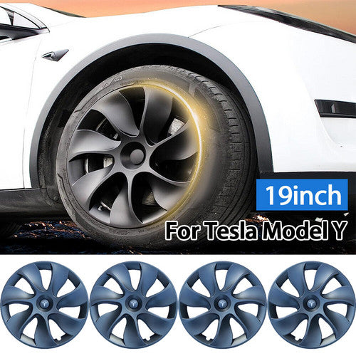 Tesla Y wheel cap 4 gray and model Y front and rear PP TPE fender 4 4