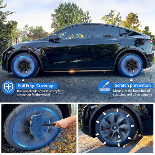Tesla Y wheel cap 4 gray and model Y front and rear PP TPE fender 4 6
