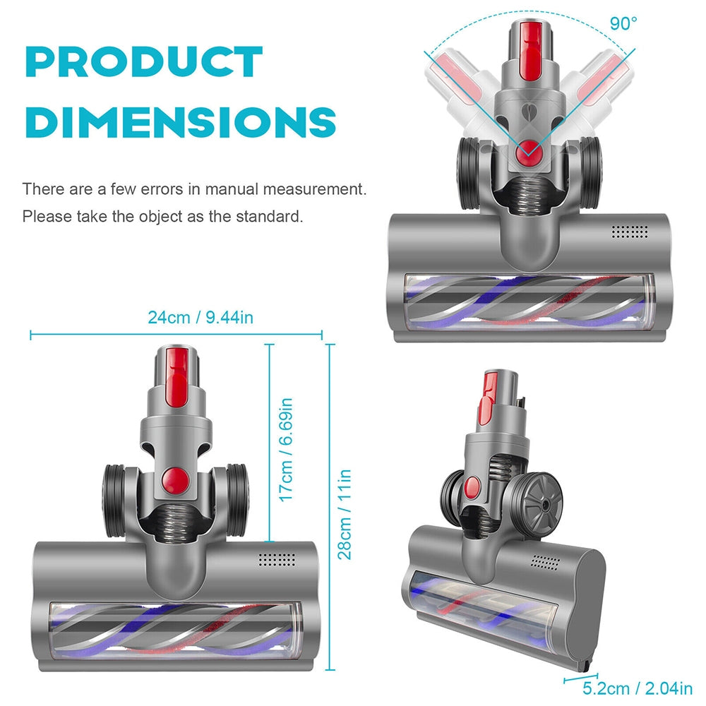 Turbo Brush Roller Head Electric Floor Carpet Head LED For Dyson V7 V8 V10 V11 V15 8