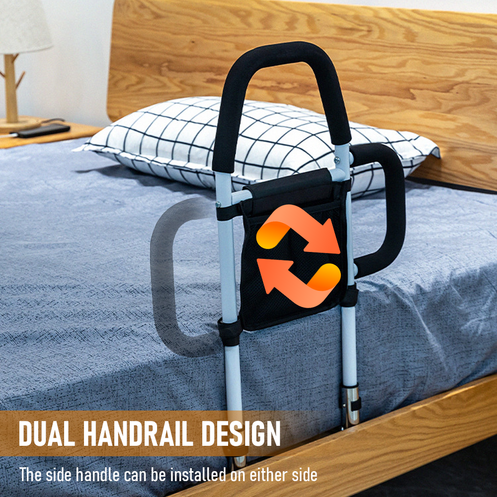 Bed Rail Safety Assist Rail for Elderly Adults with Storage Pocket &Fixing Strap 3