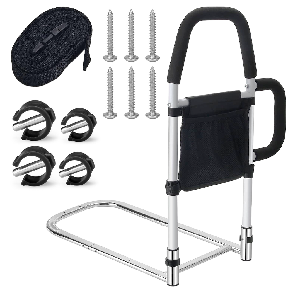 Bed Rail Safety Assist Rail for Elderly Adults with Storage Pocket &Fixing Strap 6