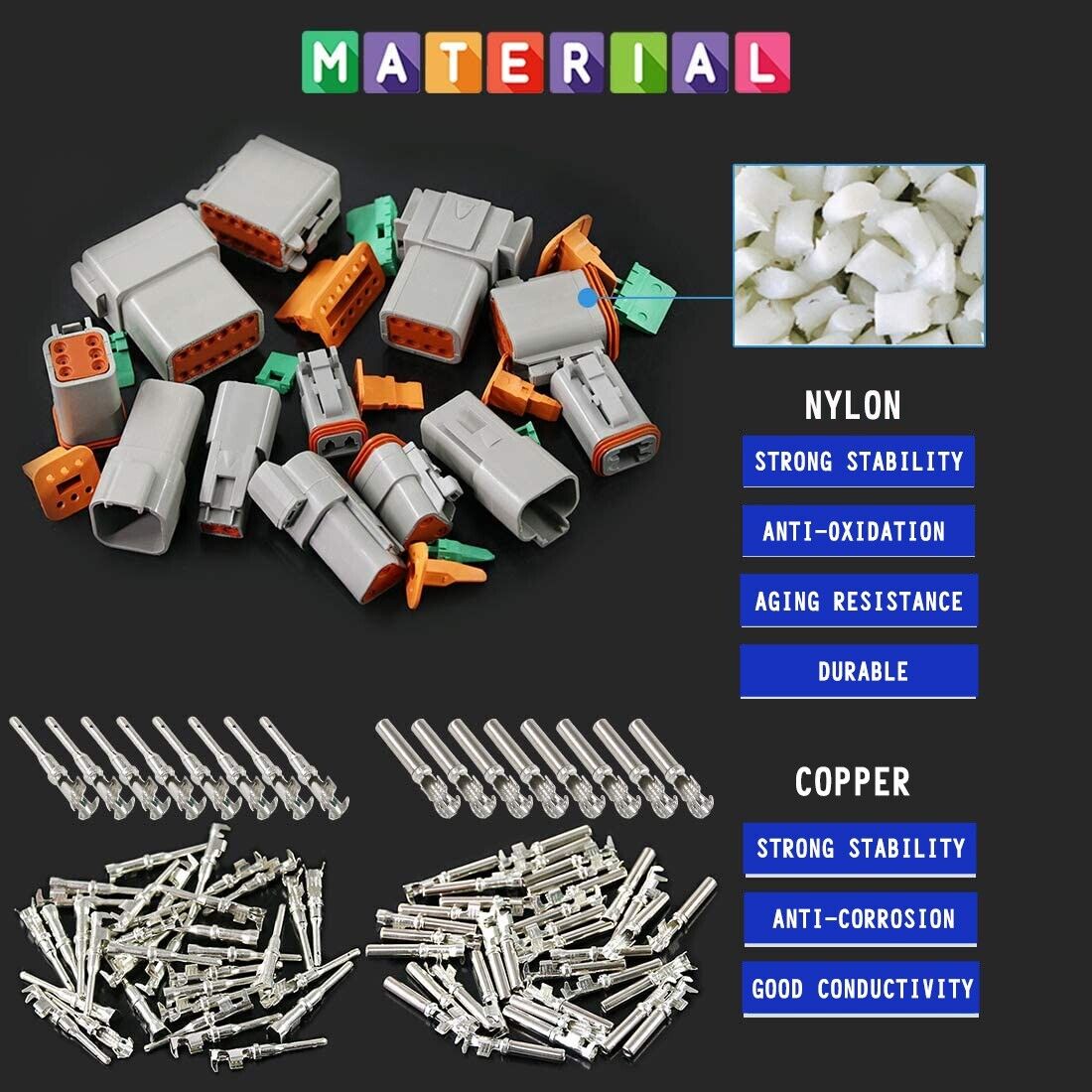 AU 1000 PCS Deutsch DT Connector Kit 14-16AWG Stamped Contacts 1100PCS UPGRADE 18