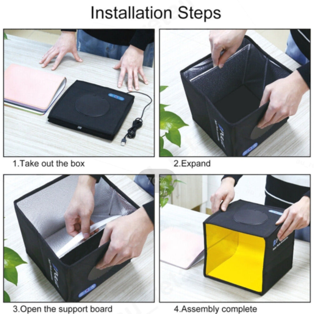 40CM Portable Photo Studio LED Light Tent Bar Cube Soft Box Room Photography 5