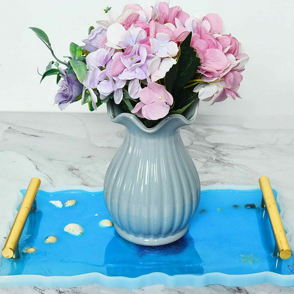 Large Safe Silicone Tray Mould Artist Mold Irregular Coaster Resin Craft Art DIY + 2 Handles 3