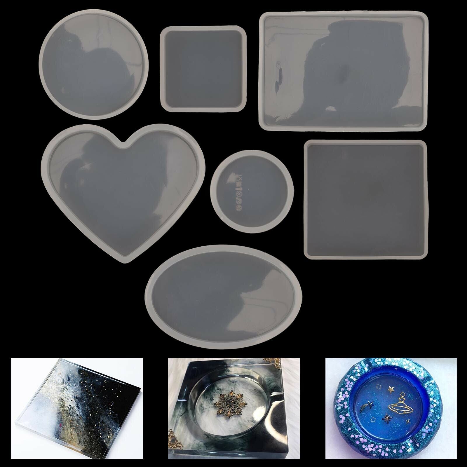 18pcs Coaster Cup Mat Mold Round Silicone Mould Kit for Craft?DIY Epoxy Resin 3