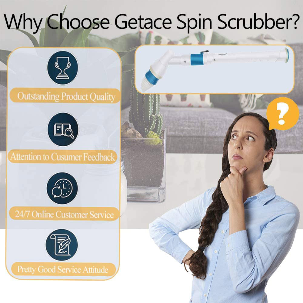 Electric Cordless Spin Scrubber Super Power Scrubber Turbo Scrub Clean Brush 7