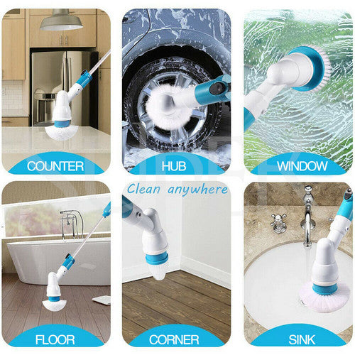 10PCS Rechargeable Spin Scrubber Electric Turbo Scrub Cleaning Brush Cordless Kit 8