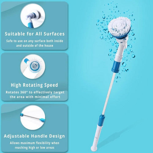 5PCS Rechargeable Spin Scrubber Electric Turbo Scrub Cleaning Brush Cordless Kit 3