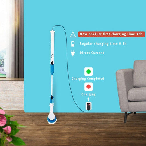 5PCS Rechargeable Spin Scrubber Electric Turbo Scrub Cleaning Brush Cordless Kit 9