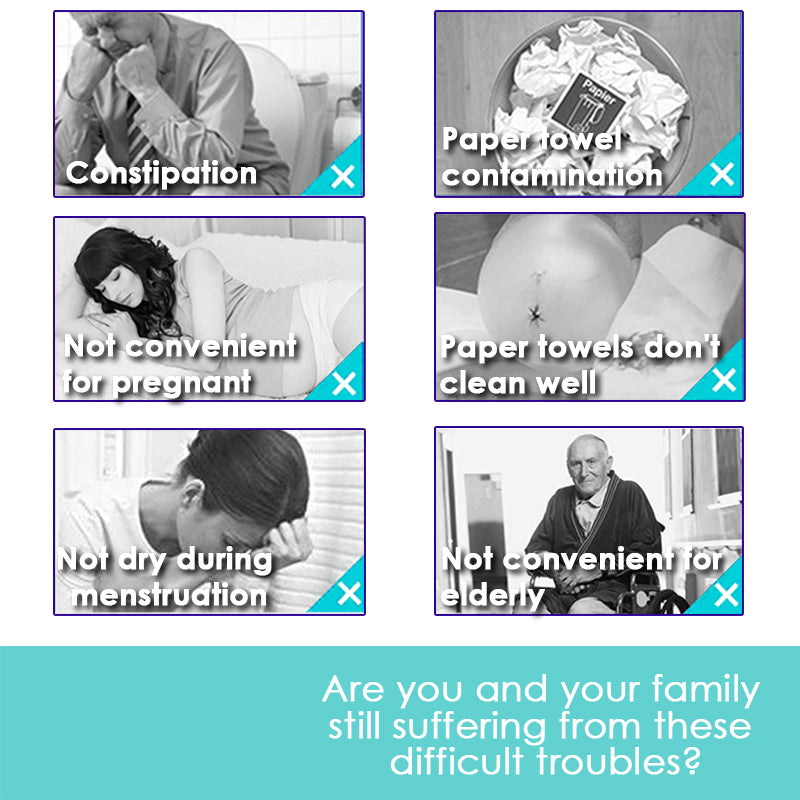 Toilet Bidet Seat Hygiene Water Wash Clean Unisex Easy Attachment Dual Nozzles 3