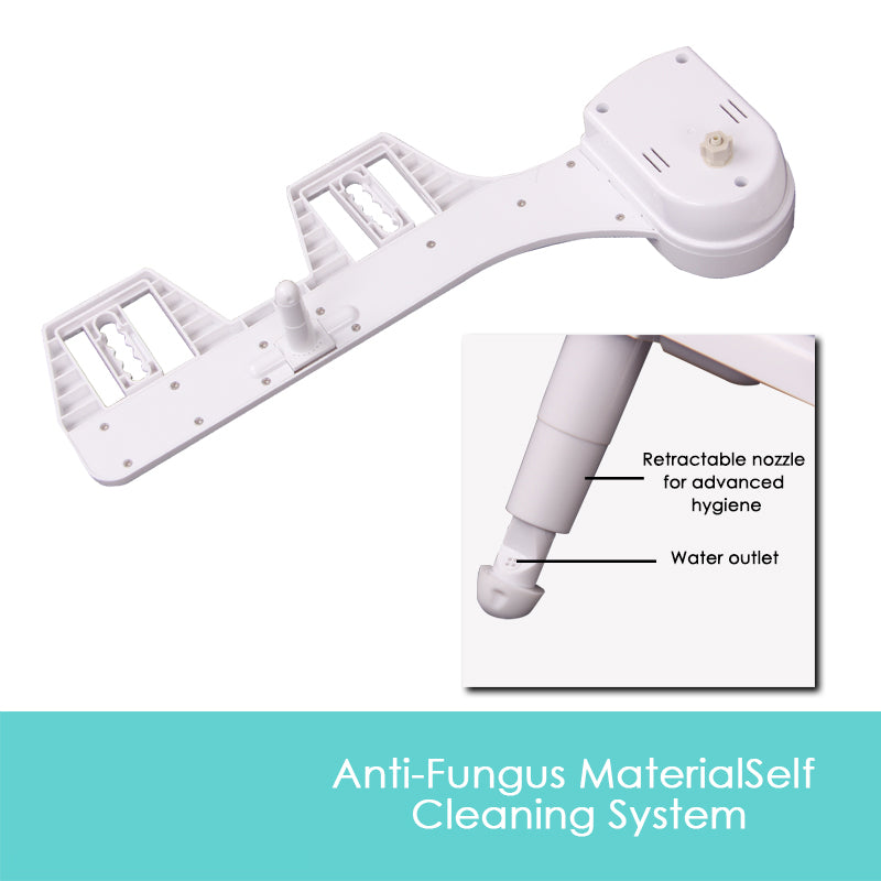 Toilet Bidet Seat Hygiene Water Wash Clean Unisex Easy Attachment Dual Nozzles 9
