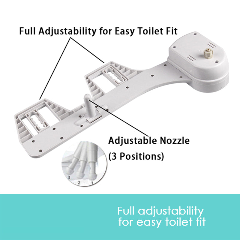 Toilet Bidet Seat Hygiene Water Wash Clean Unisex Easy Attachment Dual Nozzles 11