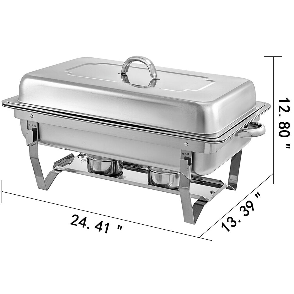 9L Chafing Dish Set Buffet Pan Bain Marie Bow Stainless Steel Food Warmer 4