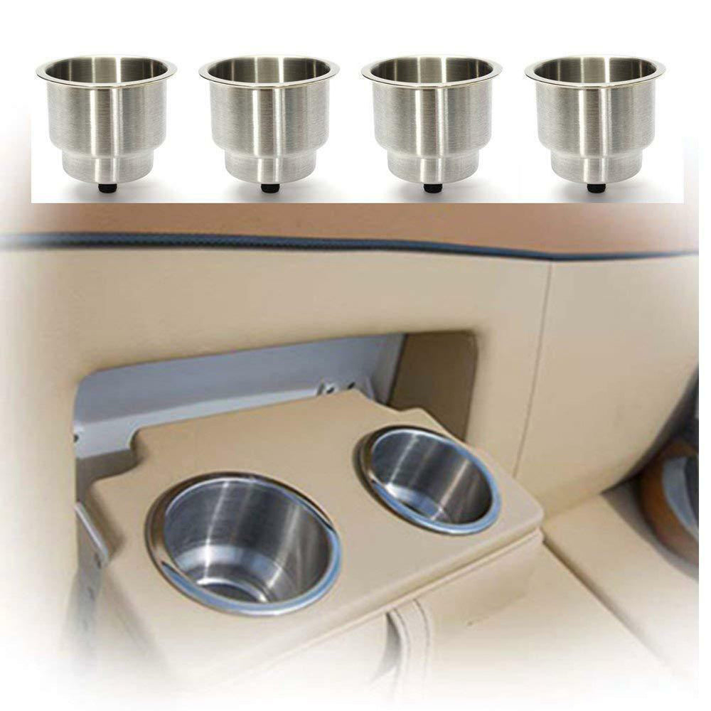 4PCS Stainless Drink Cup Holder Insert for Boat/Car/Truck RV/Camper/Yacht/Sofa 4