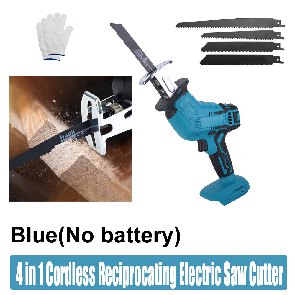 Blue Cordless Electric Reciprocating Saw Cutter with Blades without battery 3