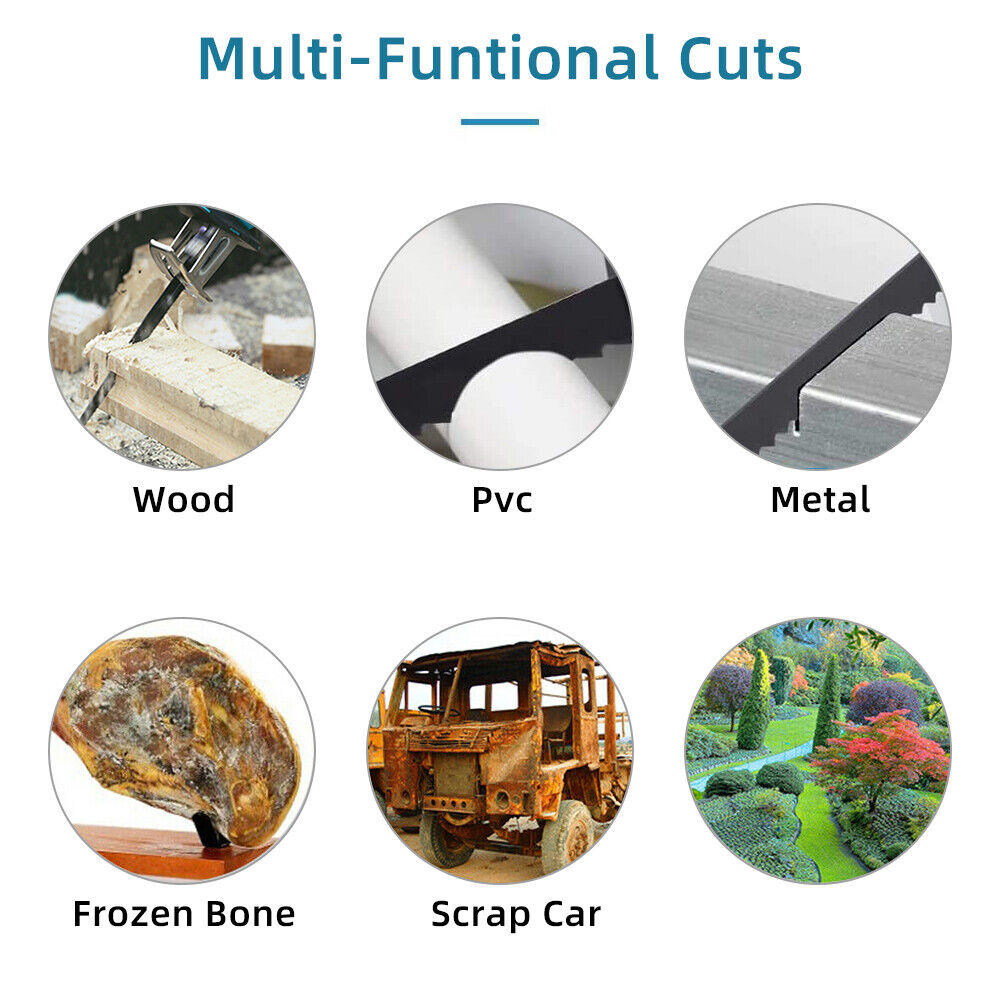 Blue Cordless Electric Reciprocating Saw Cutter with Blades without battery 5