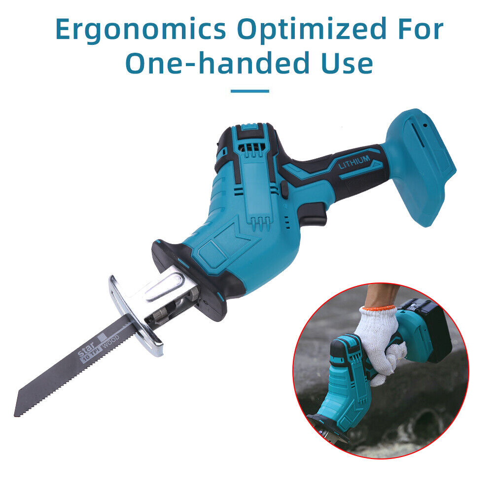 Blue Cordless Electric Reciprocating Saw Cutter with Blades without battery 6