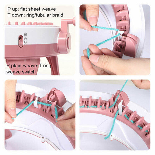 48 Needles DIY Knitting Machine Weaving Swift Yarn Fiber String Ball Wool Winder 3