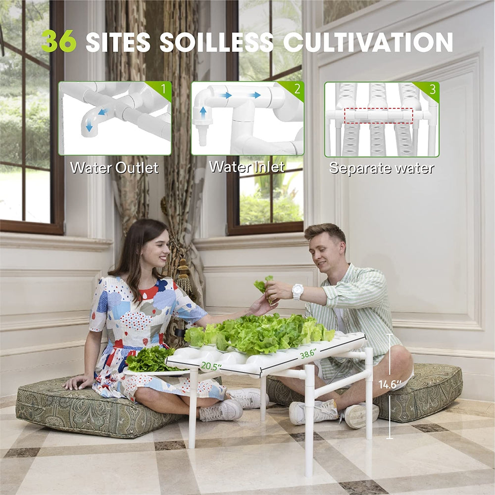 36 Sites Hydroponic Grow Tool Kits Vegetable Garden System 220V Water Pump 7