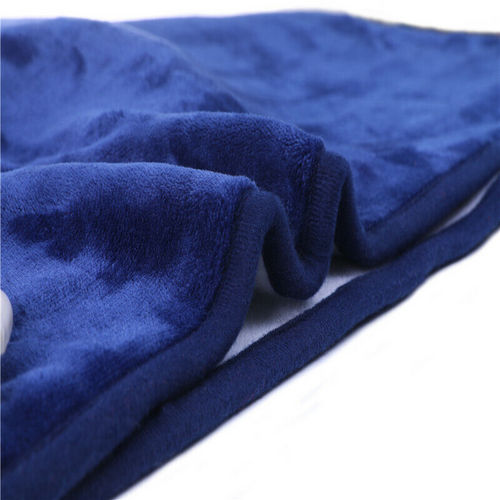 Double-side Flannel Heated Electric Throw Rug Blanket Fast Heating Warm Washable BLUE 3