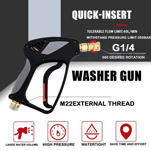 1/4'' High Pressure Washer Gun 350BAR/5000PSI Power Wash Foam Spray gun 6