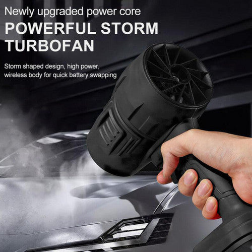 Cordless Blower Portable Handheld Electric Brushless Turbo Jet Fan w/2 Batteries 6