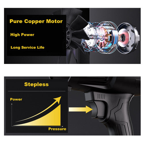 Stepless Cordless Leaf Blower w/2 Batteries Portable Handheld Turbo Jet Fan AU 3