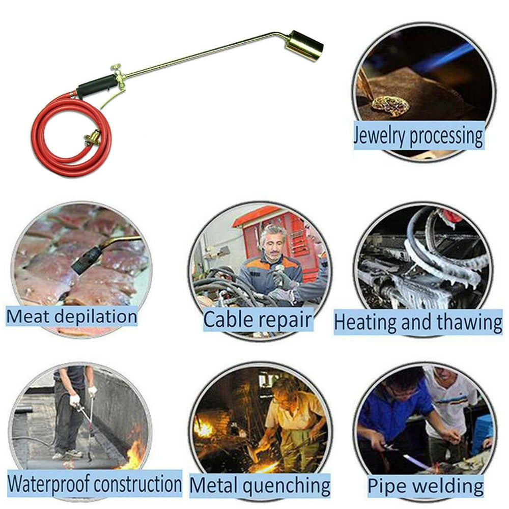 Weed Torch Burner Kit Shrub Weed Grass Killer Butane Gas Garden Tools Nozzl Hose 7