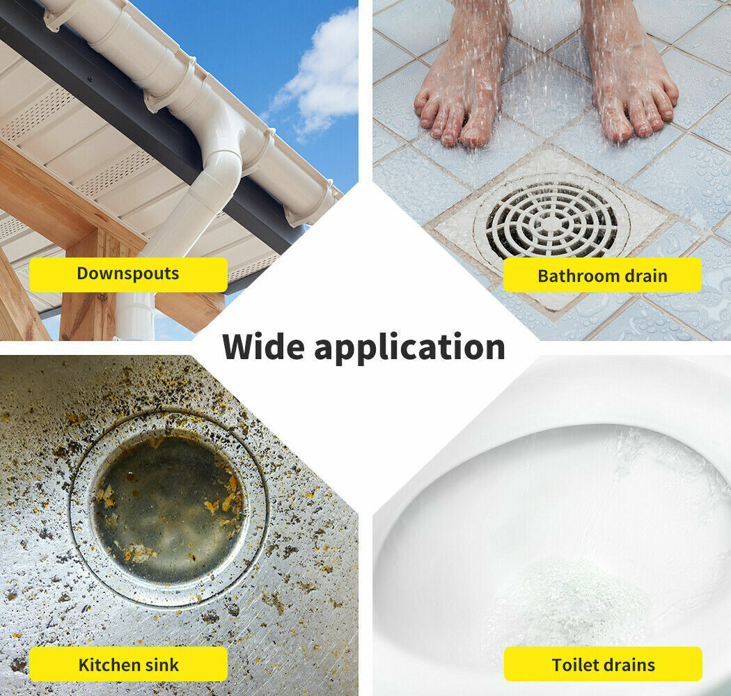 Plumber Drain Snake Pipe Metal Cleaner Pipeline Sewer 12M + 6 Drill Bit Tool DIY 3