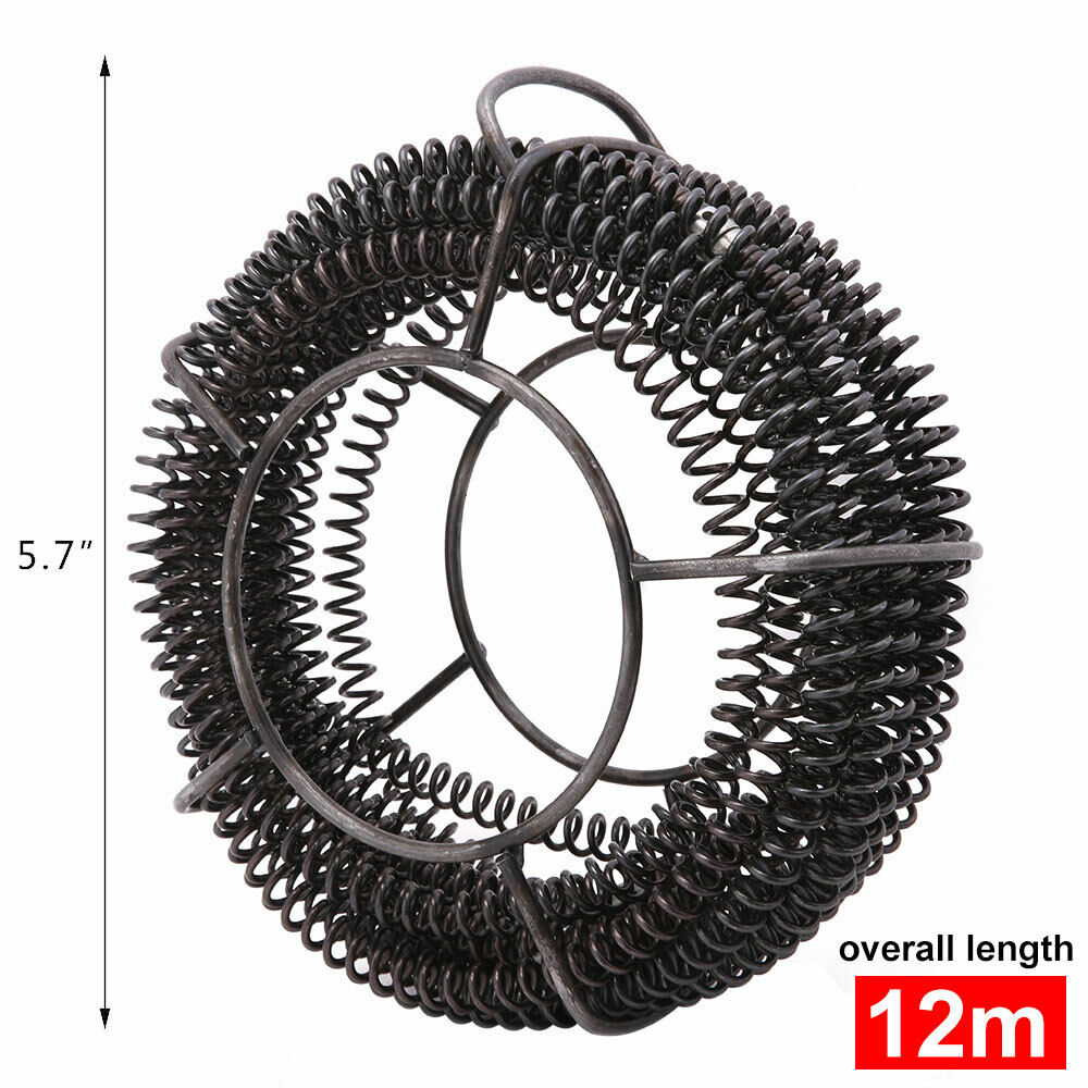 Plumber Drain Snake Pipe Metal Cleaner Pipeline Sewer 12M + 6 Drill Bit Tool DIY 5