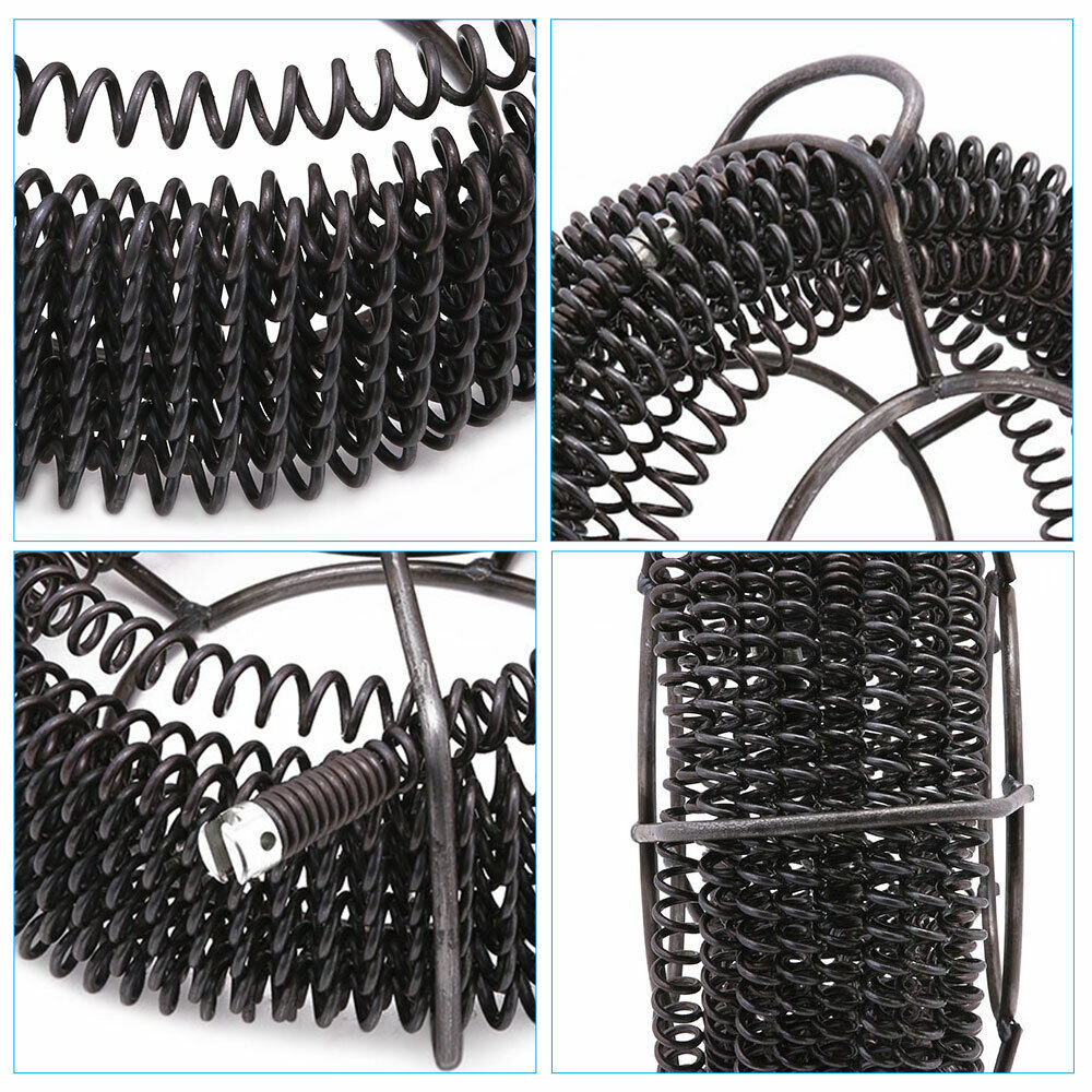 Plumber Drain Snake Pipe Metal Cleaner Pipeline Sewer 12M + 6 Drill Bit Tool DIY 7