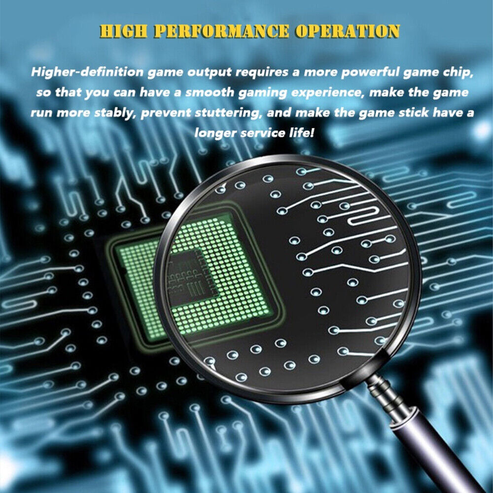 64G 15000+ Retro Classic Video Game Console Stick+2 Wireless Controller HDMI TV 6