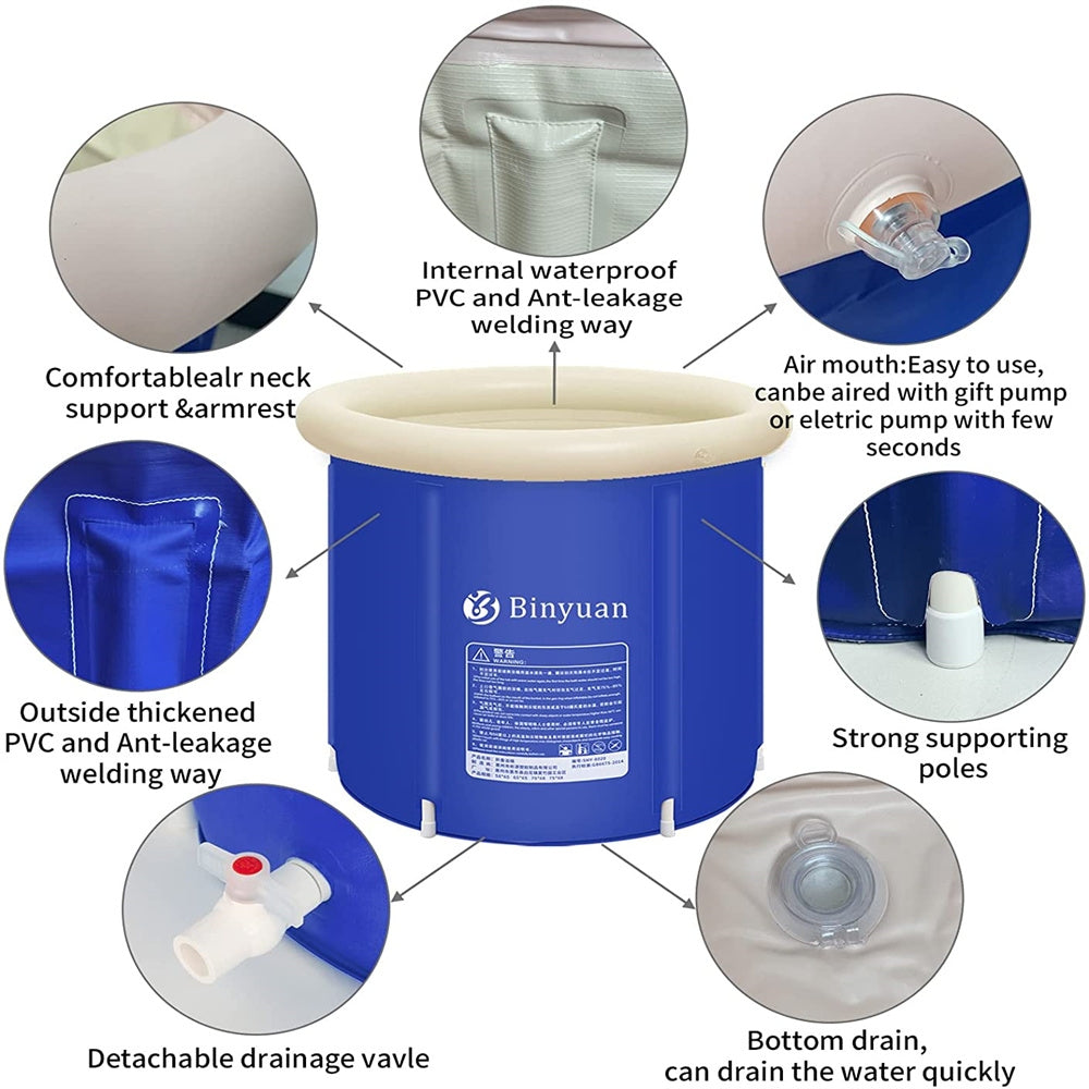 Portable Bathtub Bath Tub Folding Bathtub Portable PVC Water Tub Spa Bath Tub 3