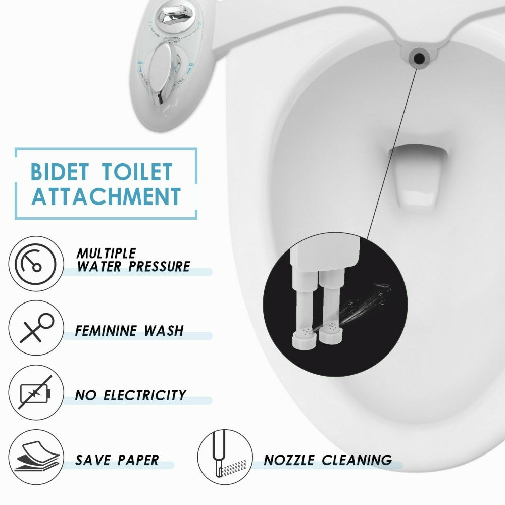 Toilet Bidet Seat Spray Hygiene Water Wash Clean Sanitation Bathroom Attachment 7