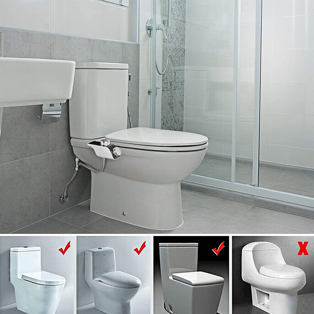 Toilet Bidet Seat Dual Nozzles Bidet Non Electric Toilet Water Sprayer Bathroom 3