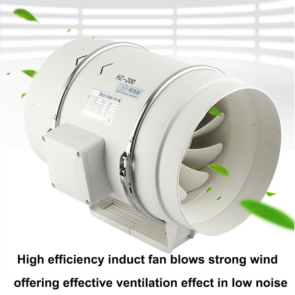 8" Inch Silent Extractor Fan Duct Hydroponic Inline Exhaust Vent Industrial 4