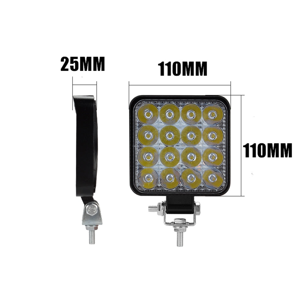 10PCS 80W CREE FLOOD LED Work Lights 12V Boat Camping Square 4inch Bar 3