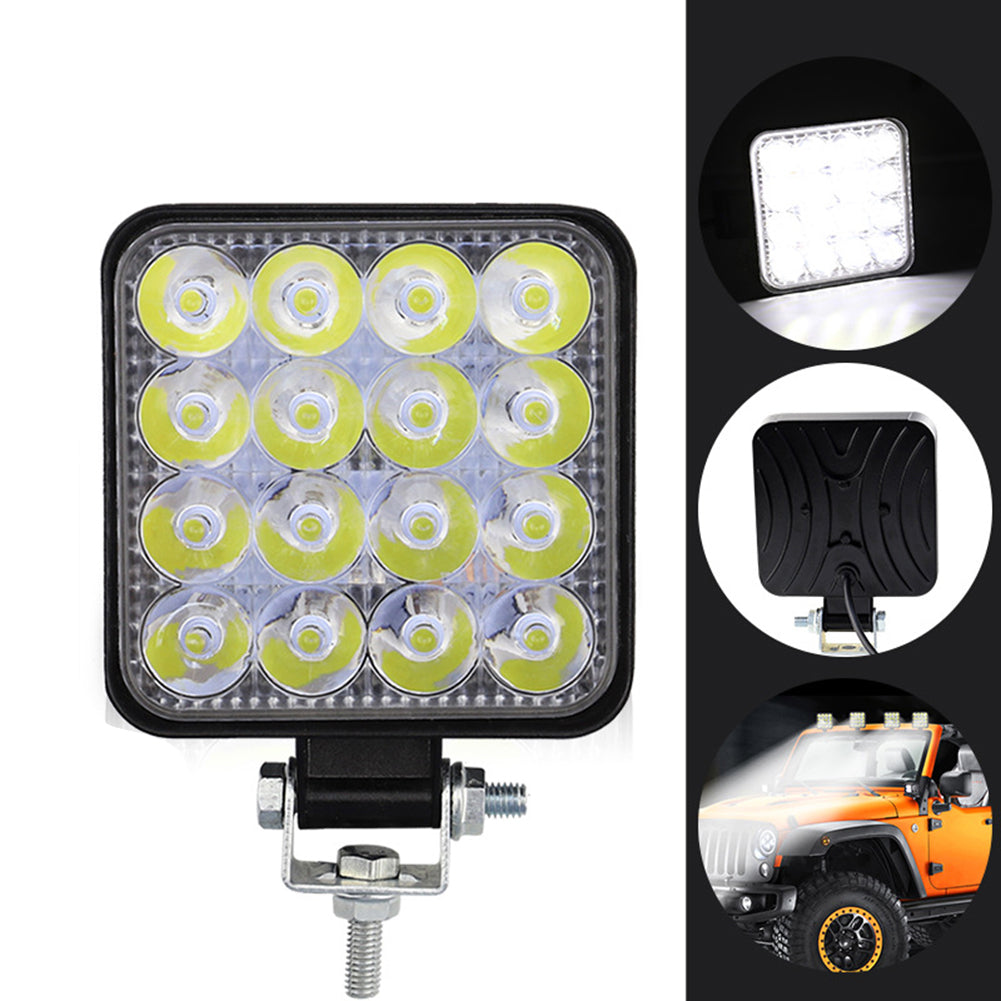 10PCS 80W CREE FLOOD LED Work Lights 12V Boat Camping Square 4inch Bar 6