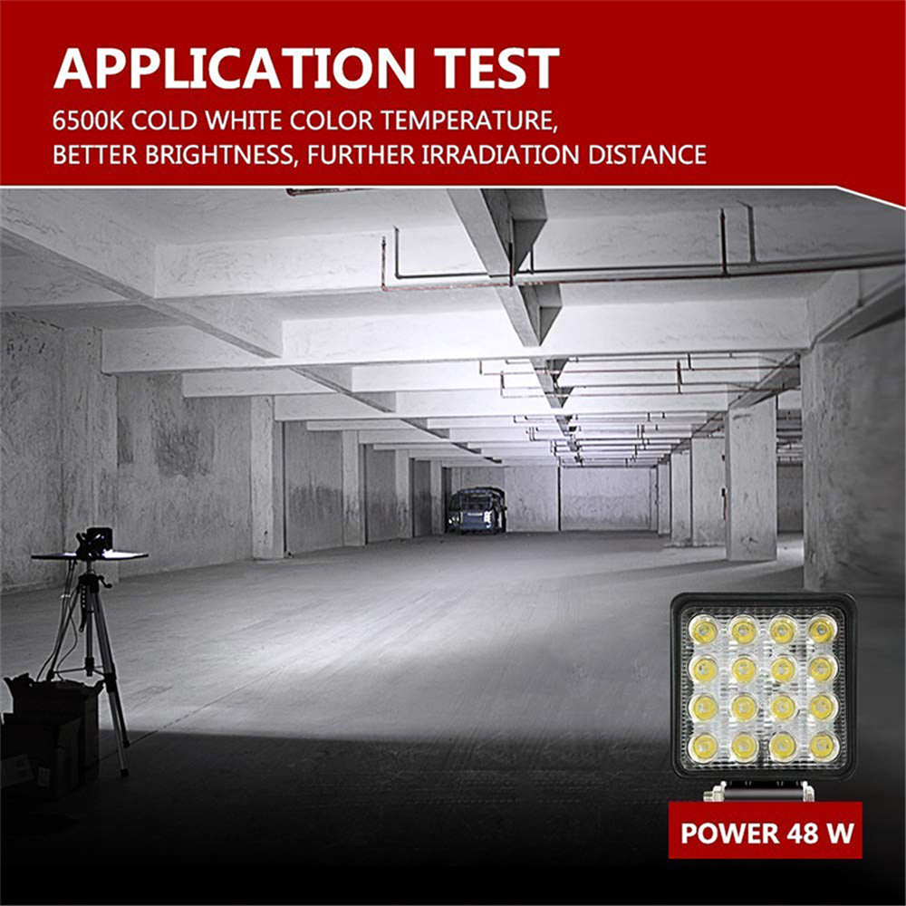 10PCS 80W CREE FLOOD LED Work Lights 12V Boat Camping Square 4inch Bar 11