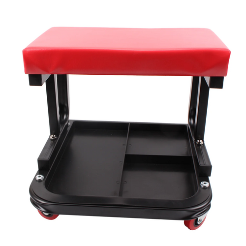 Padded Rolling Creeper Garage Mechanics Roller Seat Stool Chair with Tool Tray 3