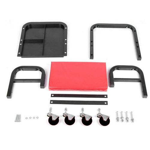 Padded Rolling Creeper Garage Mechanics Roller Seat Stool Chair with Tool Tray 7