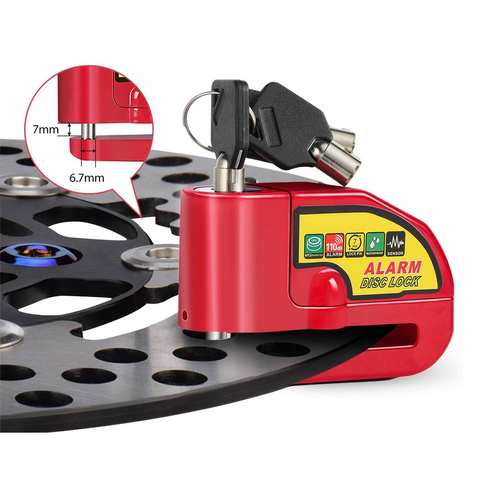 Motorcycle Alarm Disc Lock Motor Bike Brake Security Electric Rotor Bike Lock RED 4