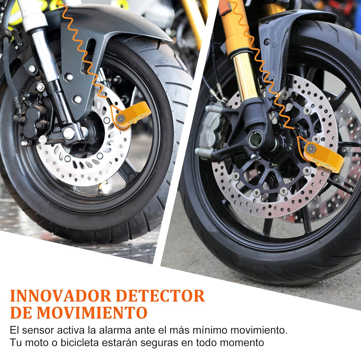 Motorcycle Alarm Disc Lock Motor Bike Brake Security Electric Rotor Bike Lock RED 5